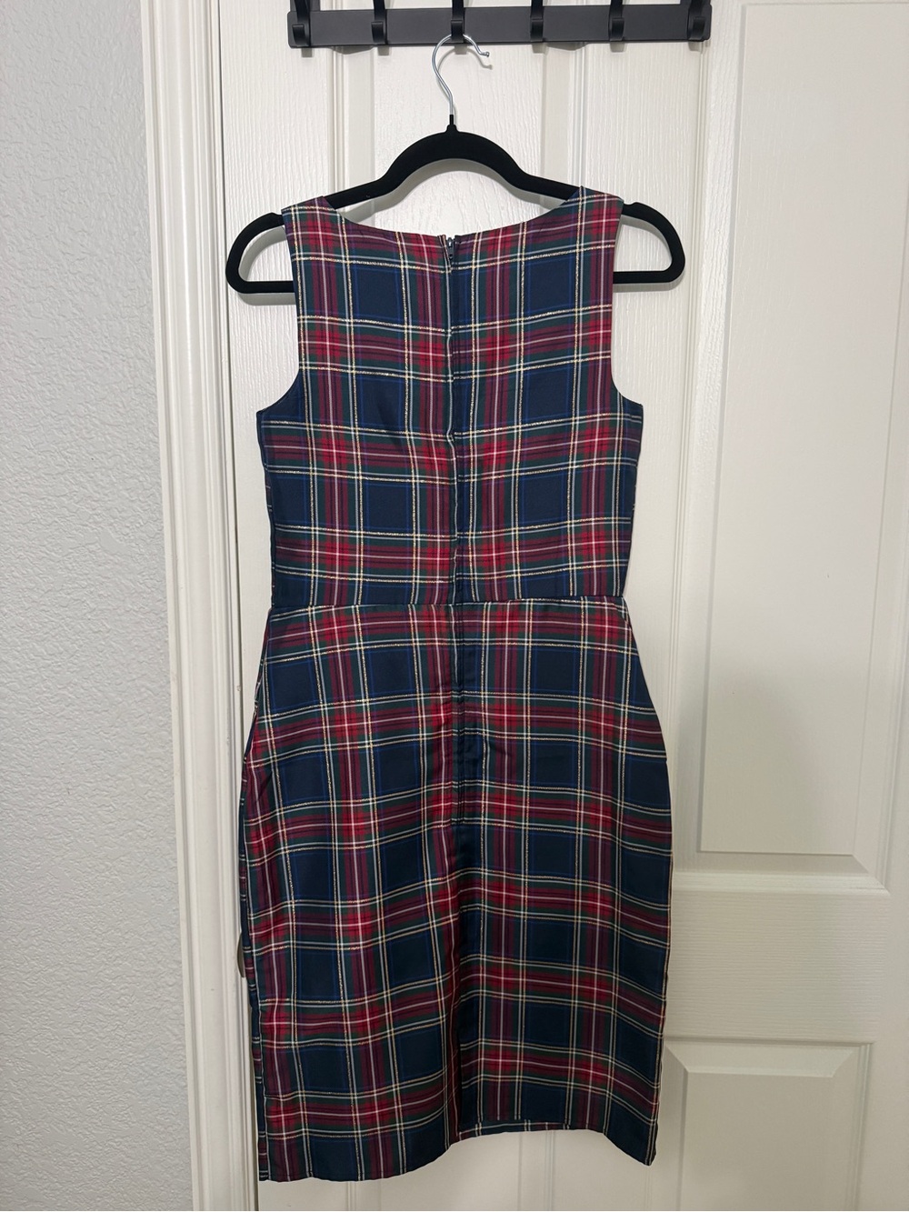 The Children's Place Navy & Red Plaid Sleeveless Midi Dress - Picture 2 of 4